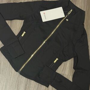 lululemon athletica Black Bomber Jacket with Gold Zipper